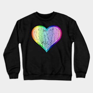 Distressed Rainbow Gingham Heart Crewneck Sweatshirt